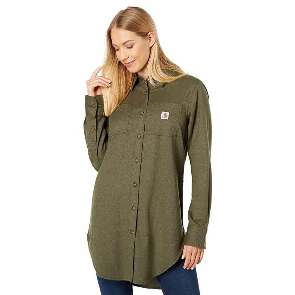 Carhartt Rugged Flex Relaxed Fit Midweight Flannel Long Sleeve Plaid Tunic